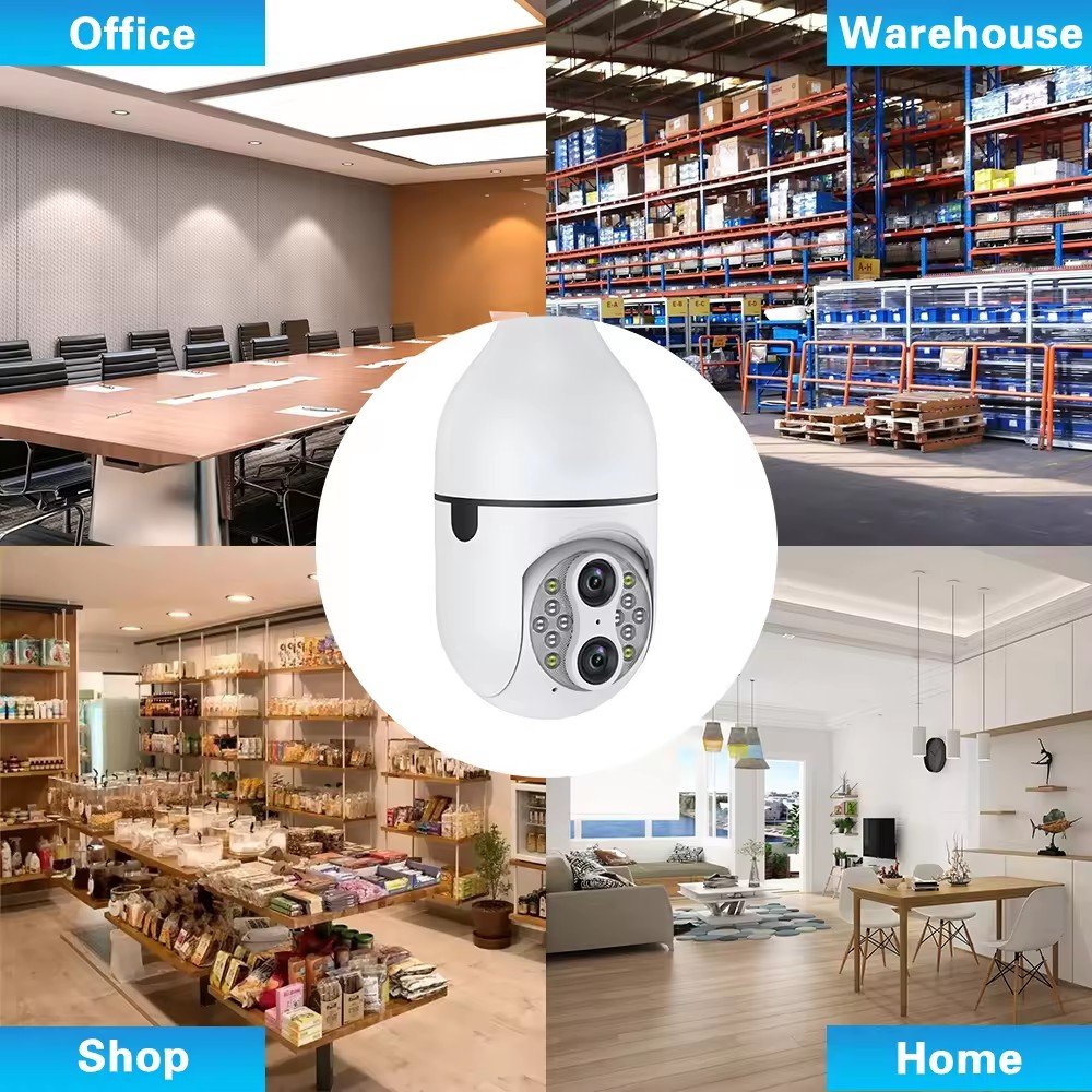 10x Zoom E27 Security Sur-veillance home CCTV Wireless IP Light Bulb Camera Wifi Dual Lens Bulb IP PTZ Mini Camera