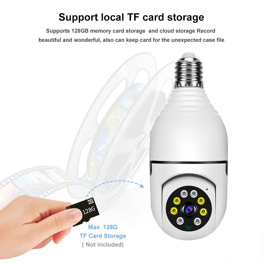Cheapest V380 Mini E27 Bulb Camera Wireless Panoramic Light Ptz Smart Cctv Wifi Camera Belt with E27 Socket