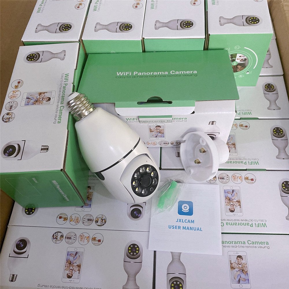 Cheapest V380 Mini E27 Bulb Camera Wireless Panoramic Light Ptz Smart Cctv Wifi Camera Belt with E27 Socket