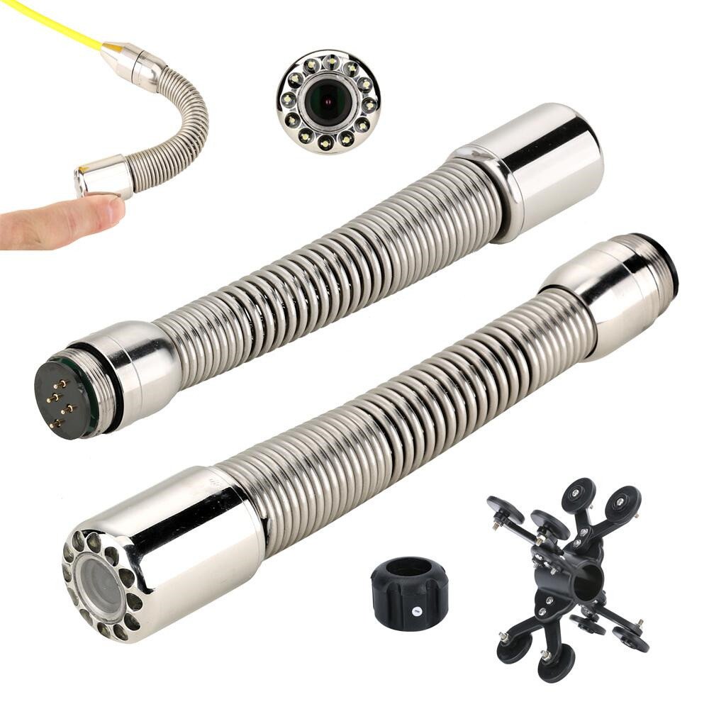 10 Inch IPS 1080P Screen Analog Sewer Pipe Inspection Camera 512HZ Locator Video+Audio Recording 5X Image Enlarge+Meter Counter