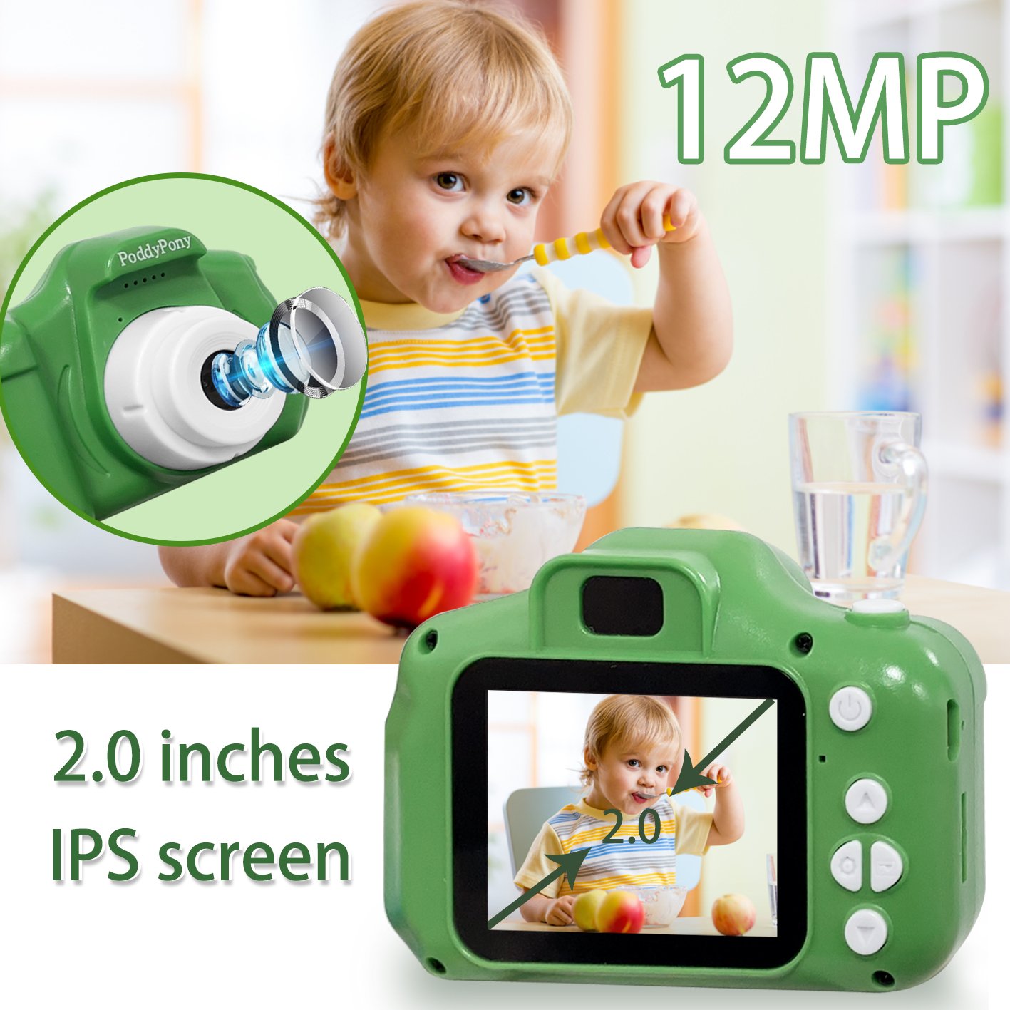 PoddyPony C3 Kids Toys mini camera hd 1080p Mini Digital Camera Portable Digital Video Photo 2 Inch Screen Display Kids Camera