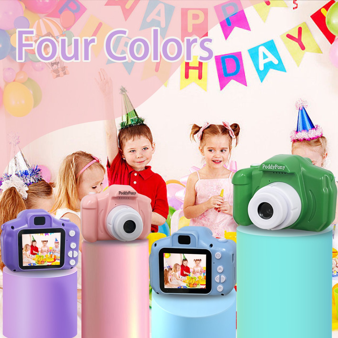 PoddyPony C3 Kids Toys mini camera hd 1080p Mini Digital Camera Portable Digital Video Photo 2 Inch Screen Display Kids Camera