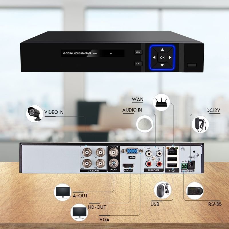 Cheap Indoor Outdoor 8pcs Camera Set 1080P Video Recording 8 Channel DVR Kits 8ch Cctv System Analog AHD Security Camera Kit