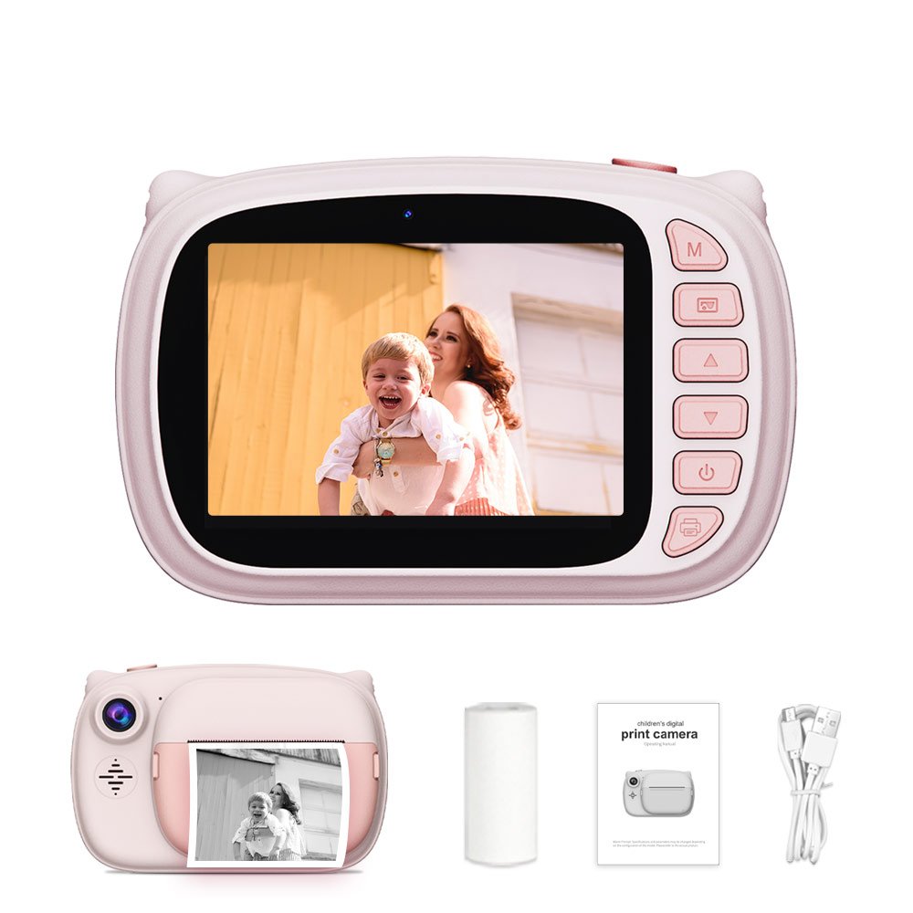 2024 Newest S105 Fun Print Instant Digital Camera 1080P Dual Lens Selfie Mini Waterproof Hidden Kids Children Photography