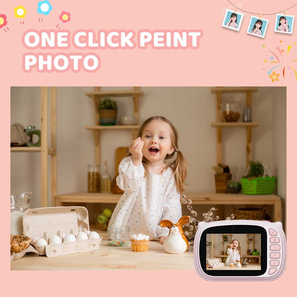 2024 Newest S105 Fun Print Instant Digital Camera 1080P Dual Lens Selfie Mini Waterproof Hidden Kids Children Photography