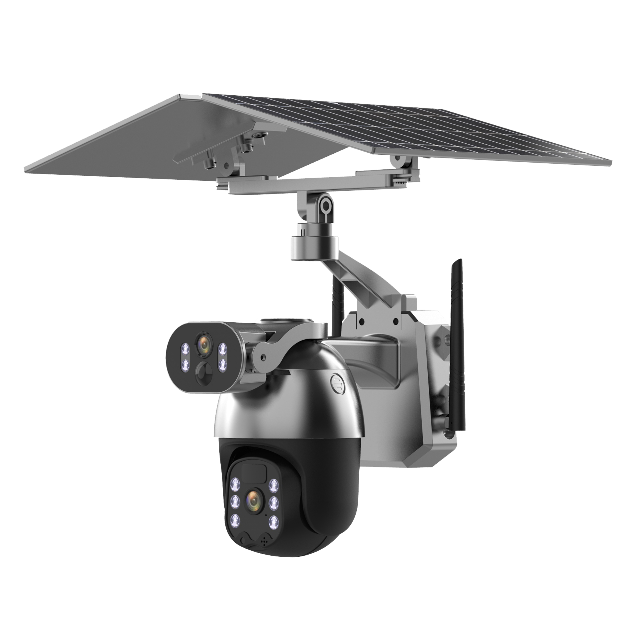 Low power 4X Optical Zoom Dual Lens PTZ Solar Security Camera IP66 Outdoor Wireless WIFI cameras