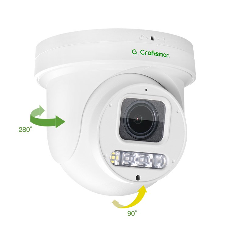 GA-PS9X5D-M8S 4K 8MP 5X Zoom Mini Turret Dome PTZ IP Camera with Audio Microphone Speaker SD Memory Card AI Human Detection