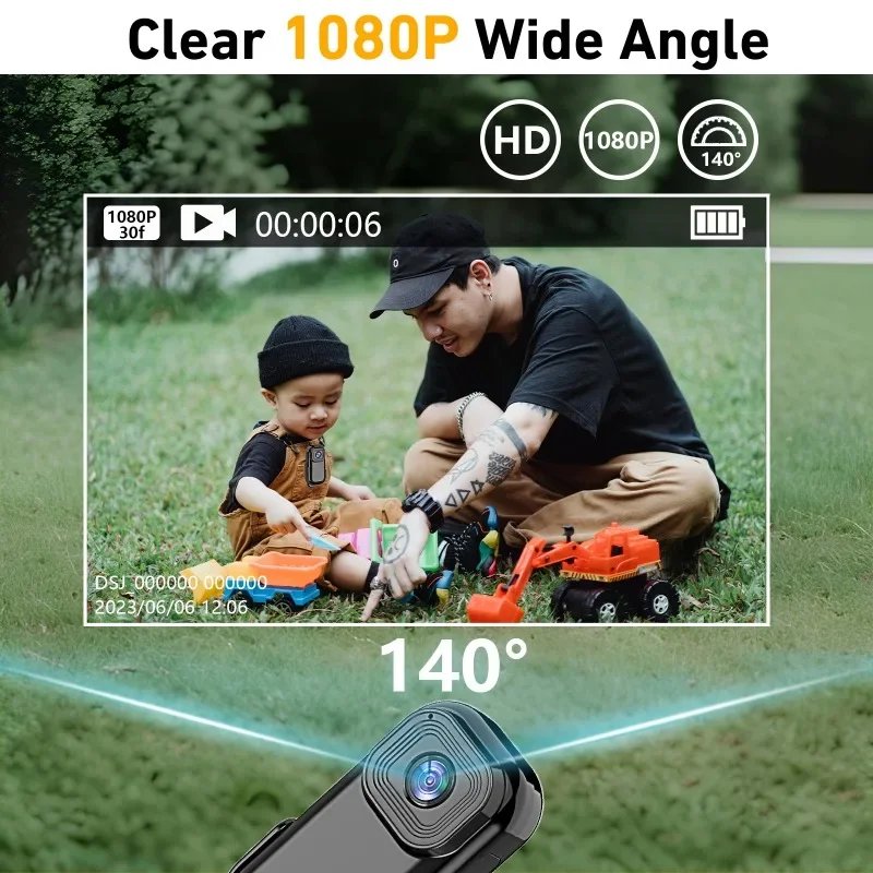 Mini Camera HD 1080 WiFi pocket Outdoor Sports Video Audio Recorder Loop Record Magnetic Back Clip Bicycle Camcorder Smart Home