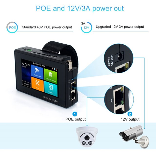 PEGATAH 4 inch H.265 IP CCTV TESTER Camera 8MP AHD/TVI/CVI POE Output IPC Security Camera Network Cable Test HD Analog Tester
