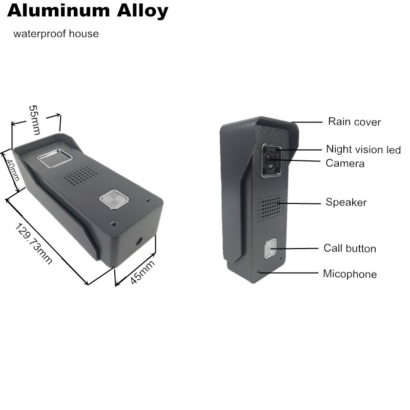 Wired Video Door Phone Intercom, 1080P AHD Doorbell with Security Camera for Villa Home Office Apartment