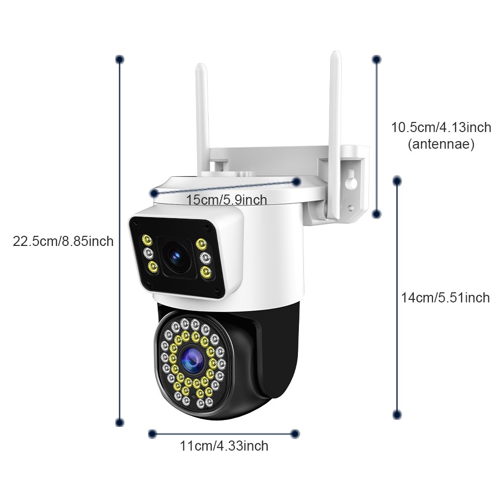 Ziicam 8MP 4K Wireless PTZ Dome Camera Dual Lens Motion Alarm Human Tracking 256G TF Card/Cloud Recording CCTV Security Camera