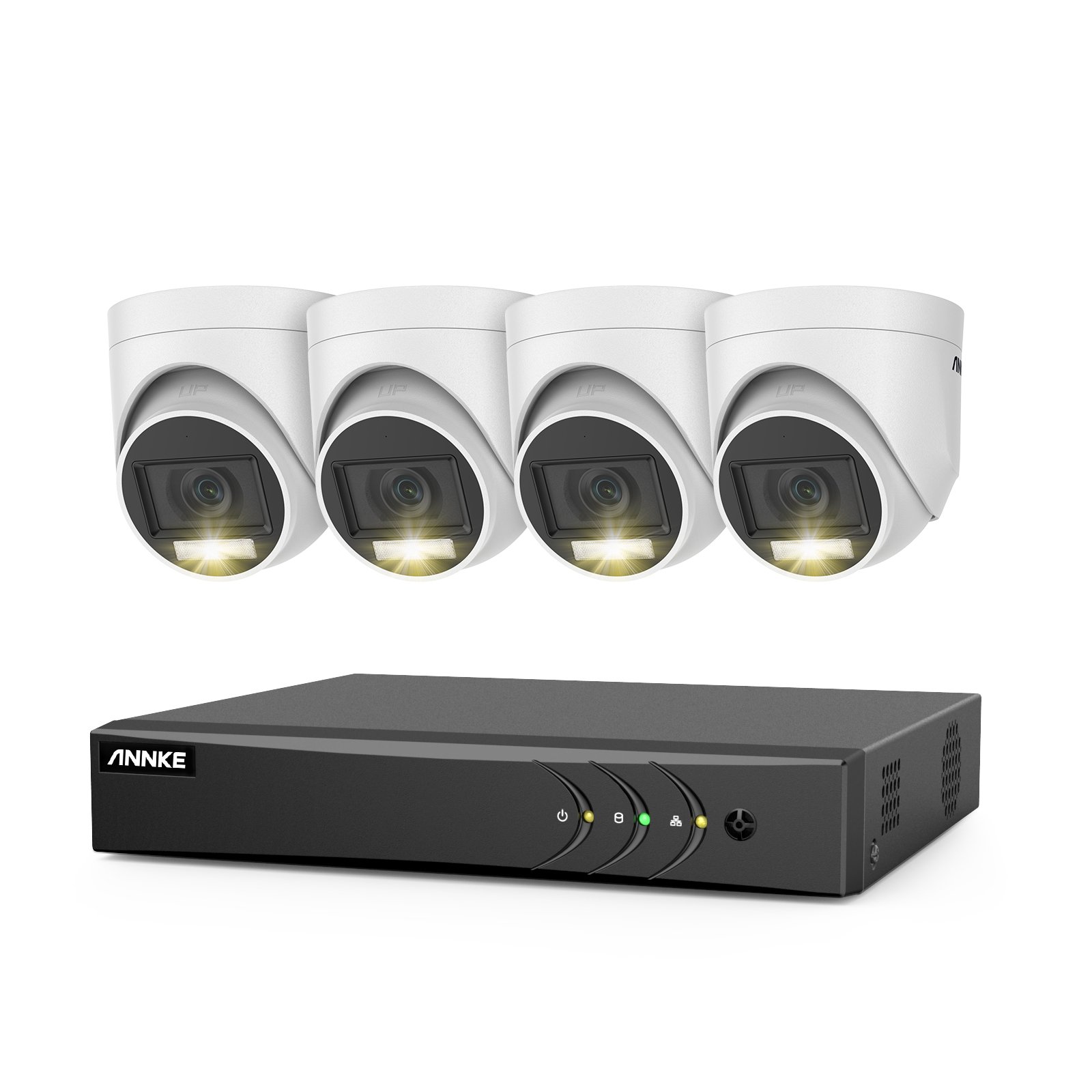 ANNKE 8CH 5MP H.265+ 5-in-1 DVR Security Camera System 4pcs 1080p Audio & Smart Dual Light IP67 Surveillance CCTV Camera Kit