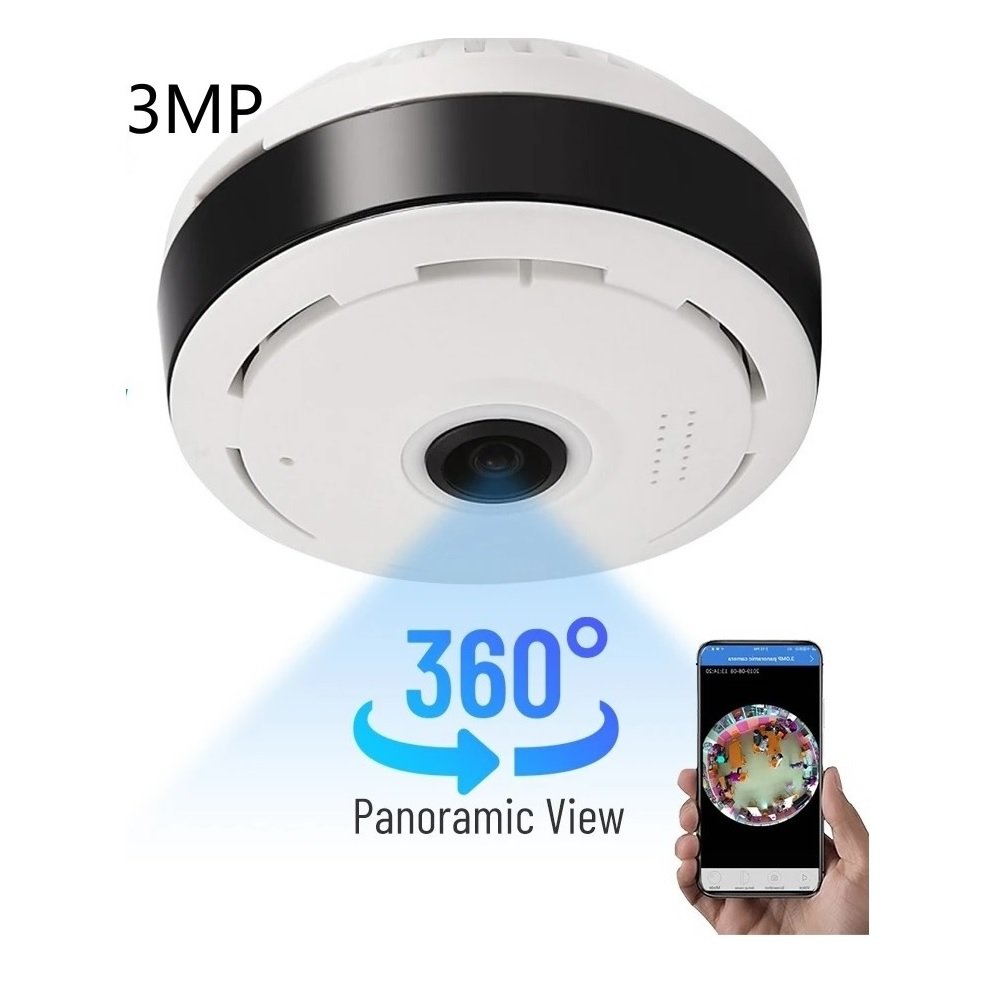 3MP Mini Wireless CCTV Secure Equipment IP 360 Fisheye Hd 960p Panoramic Camera Indoor Smart Wifi Shaped Smoke Detector Camera
