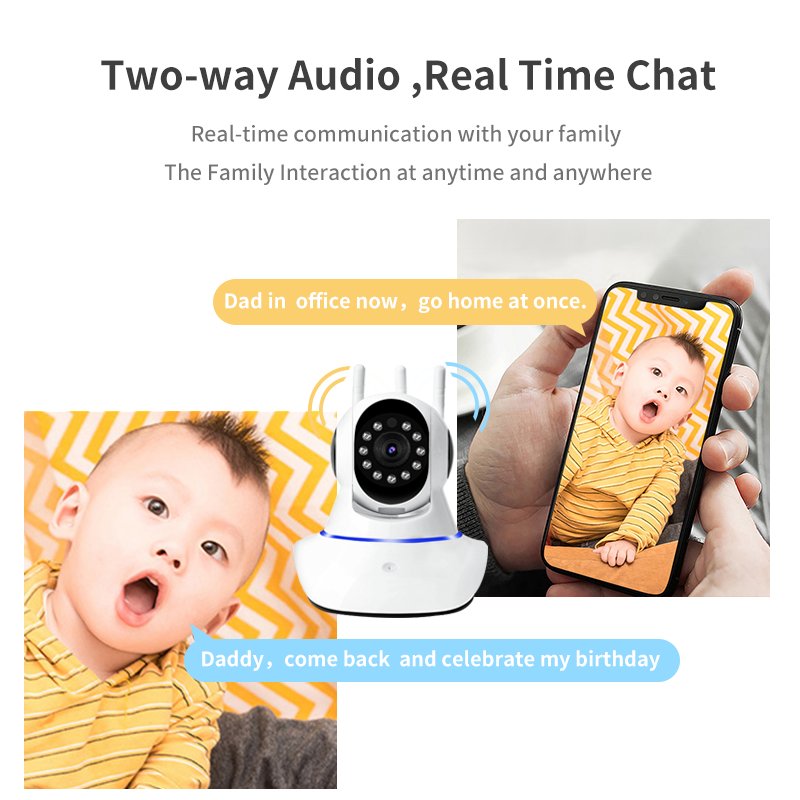 3MP HD Smart V380 Camera Panoramic Baby Camera Monitor Wifi Network Ptz Ip Motion Detection Indoor Home Security Cameras