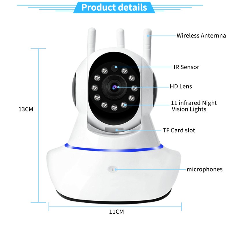 3MP HD Smart V380 Camera Panoramic Baby Camera Monitor Wifi Network Ptz Ip Motion Detection Indoor Home Security Cameras