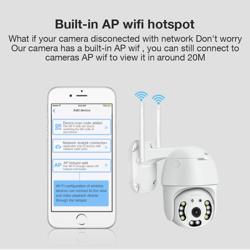 1080P PTZ WIFI Camera Long Range Camara 2MP Outdoor Home Security IP Camera System Wireless HD Motion Detect CCTV Network Camera
