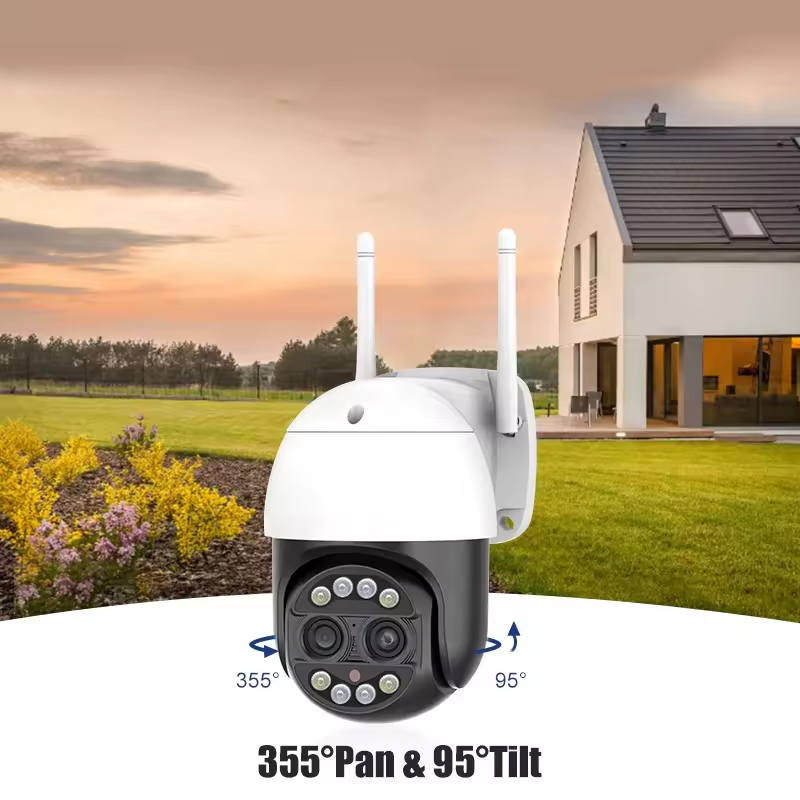 New 4K WiFi 8MP Full HD Smart Outdoor Wireless Video Surveillance Auto 360 cruise Security PTZ Camera H.265 ICsee Dual Lens