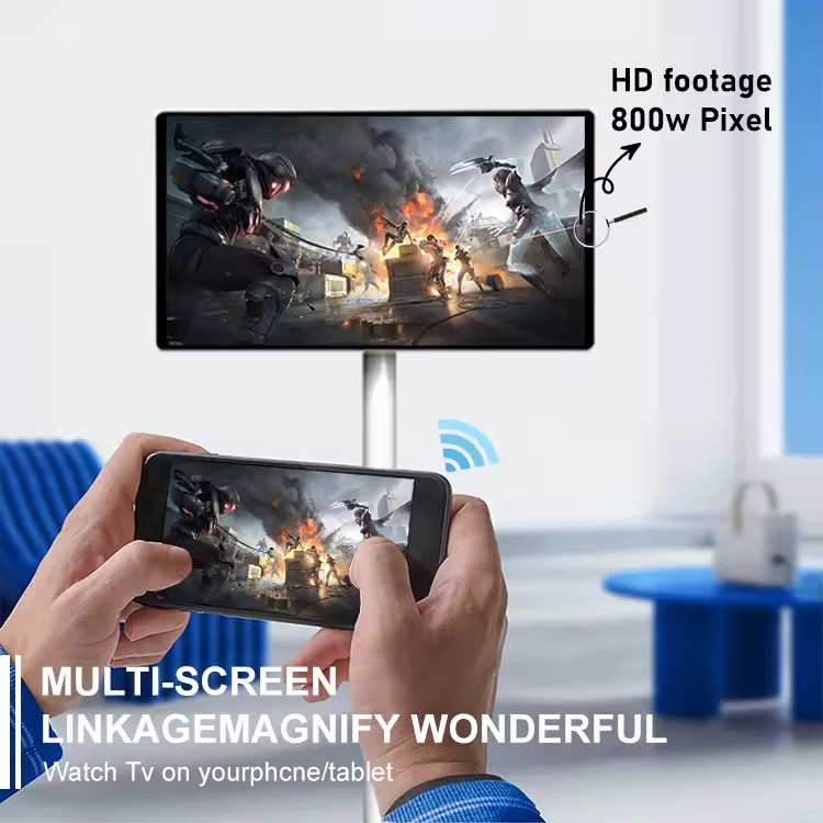 New Models 21.5 Inch Vertical Mobile Smart Tv Android Portable Touch Screen Tv Used For Living Room Kitchen Bedroom