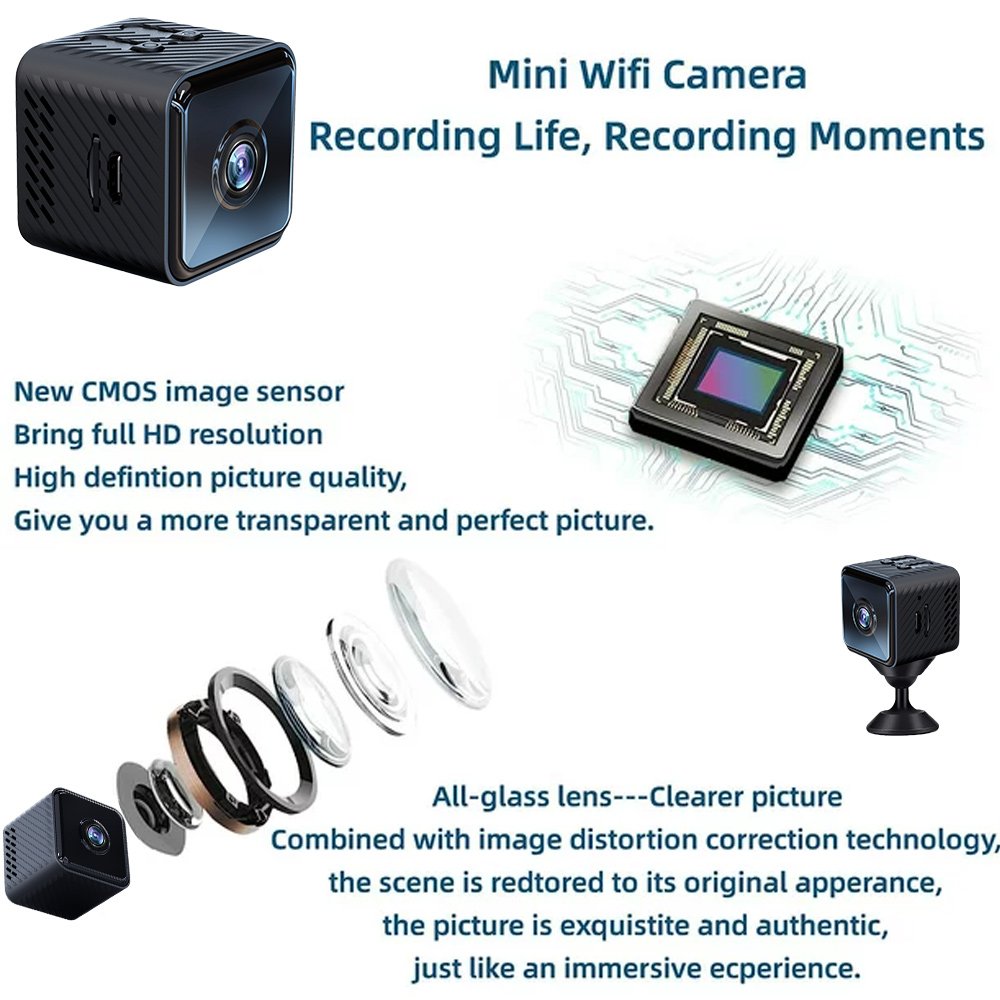 X2 Mini Wifi camera 2 million HD night vision remote control infrared monitoring security Mini camera Wireless 1080p camera