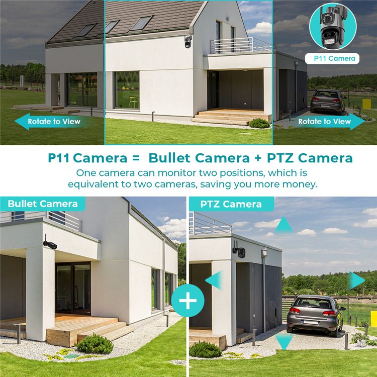 3MP And 3MP 6MP Dual Lens Camera De Surveillance Sans Fil Wireless Alarm Light Audio Tandem Network ICSEE IP Camera WIFI CCTV