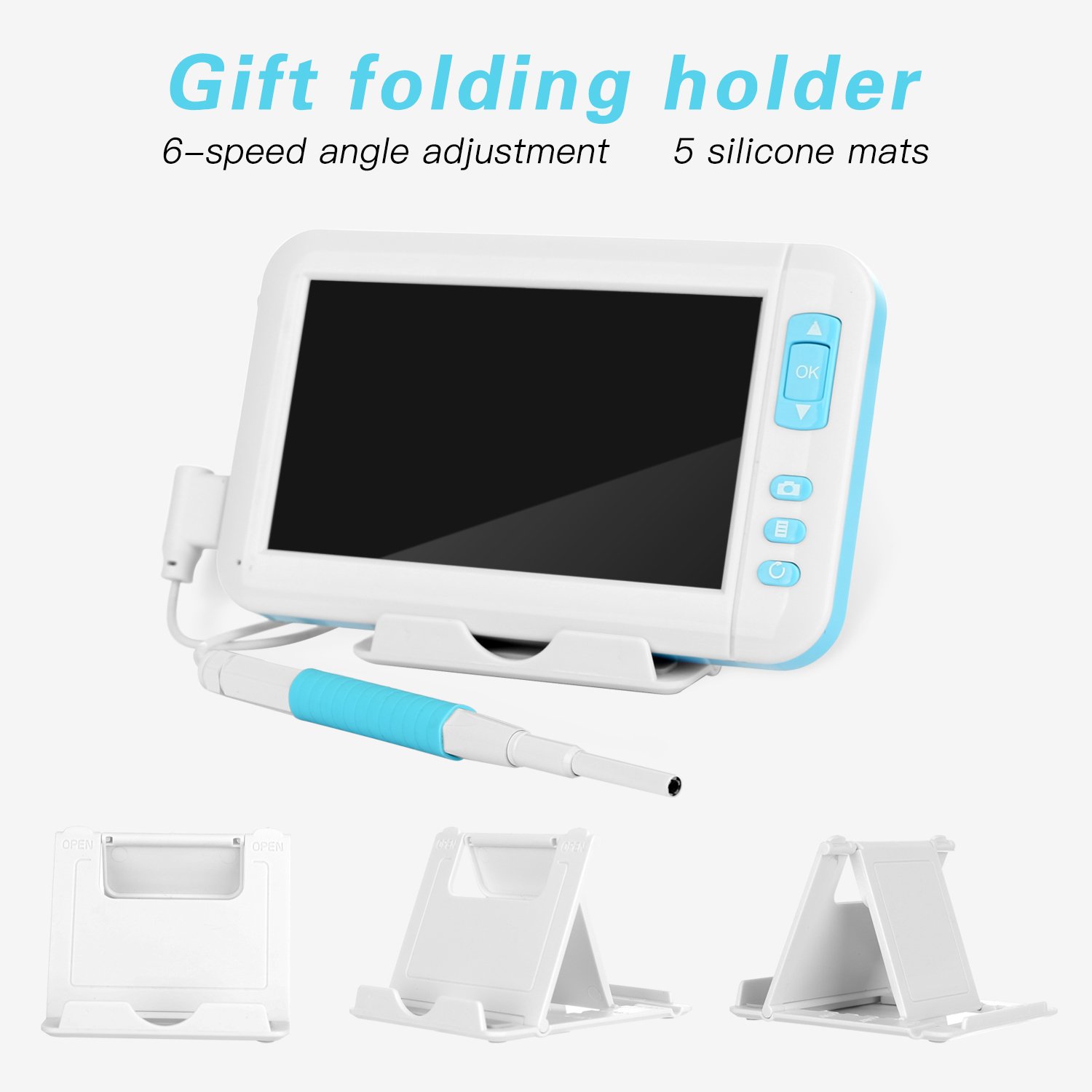 6pc LED Light Visual Ear Cleaner Mini Otoscop 1080P Otoscope with Camera Digital Video Otoscope