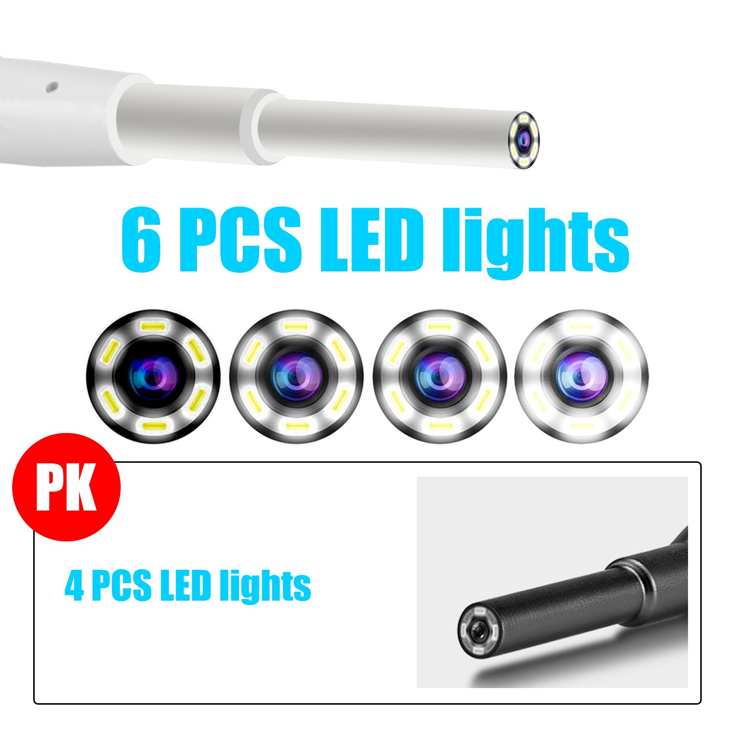 6pc LED Light Visual Ear Cleaner Mini Otoscop 1080P Otoscope with Camera Digital Video Otoscope