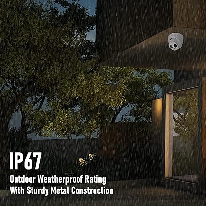 Wakiya 2MP/1080P TVI Turret Dome Camera with Matrix IR Night Vision, 4-inch Security Analog Camera, IP 67 Outdoor Weatherproof