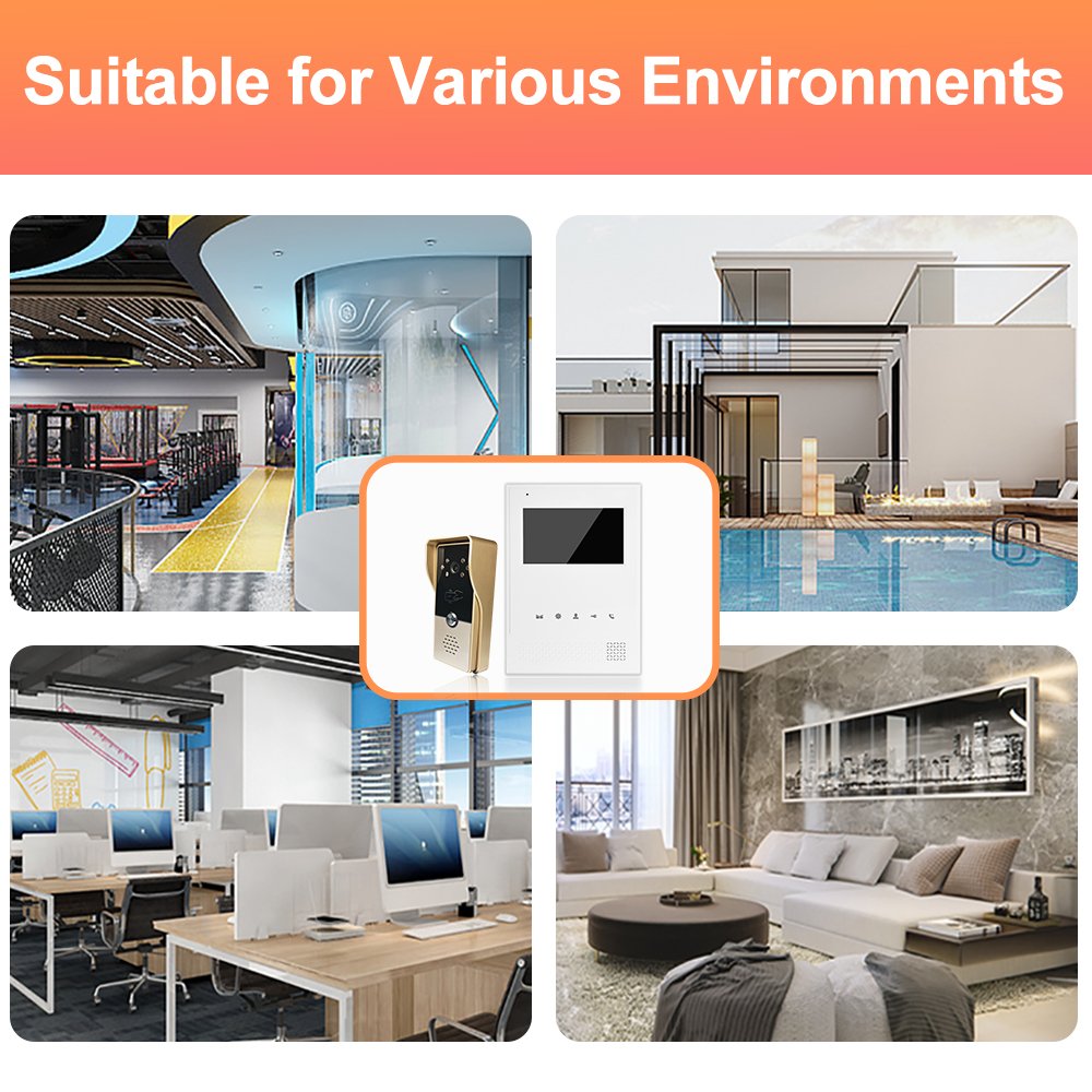 VIDEW 4 Wired RFIC 2 Unlock Doorbell Camera Waterproof 4.3 Inch Screen intelligent video intercom System for Villa Home