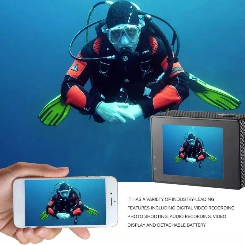 Video Recording Underwater Camera 30M Waterproof Wifi 4K Action sport mini Camera For Motorcycle Driving Recorder