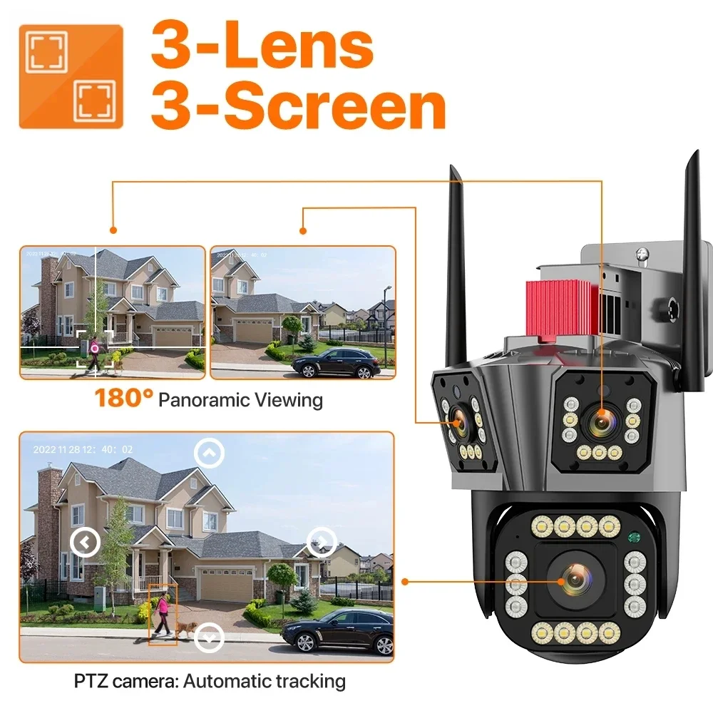 IPC360 5K three lens ip cctv WIFI security camera system ip network camera ptz three Lens network camera for home use