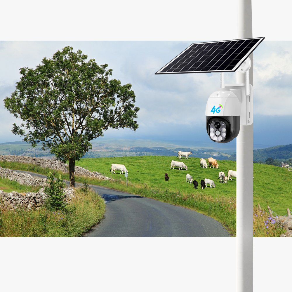 3MP Solar Power CCTV Network Camera V380 Pro Outdoor Wireless Battery Operated Security Camera 4G with SIM Card Slot