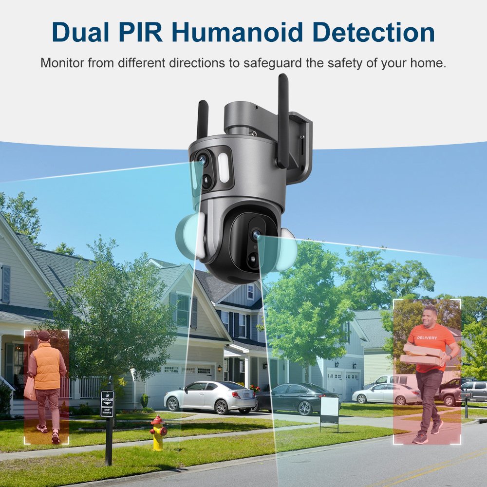 4MP 6MP 8MP 4G WIFI IP Network Camera Ptz Dual Lens Auto Tracking Home Security 10X Zoom Dual Lens Network Camera