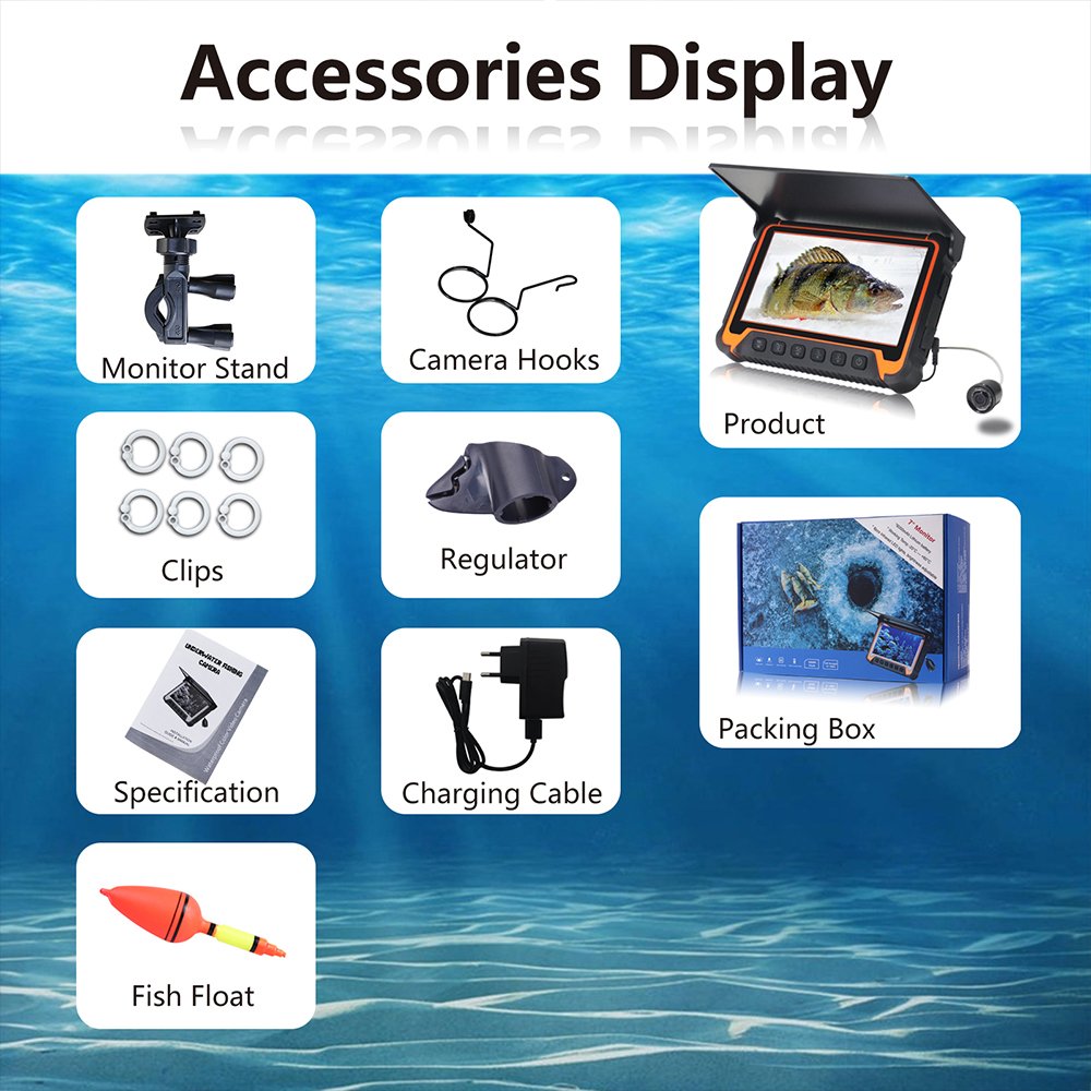 Factory original underwater fish camera underwater fish finder video camera with 7" display