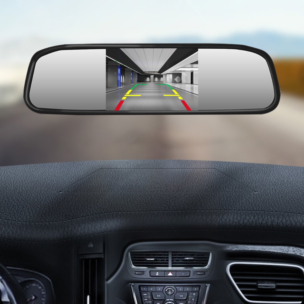 Mini Monitor Analog Ahd Incar Baby Monitoring System Camera Mirror Folding Car Baby Monitor Mount 4.3 Inch Lcd Screen RCA Input