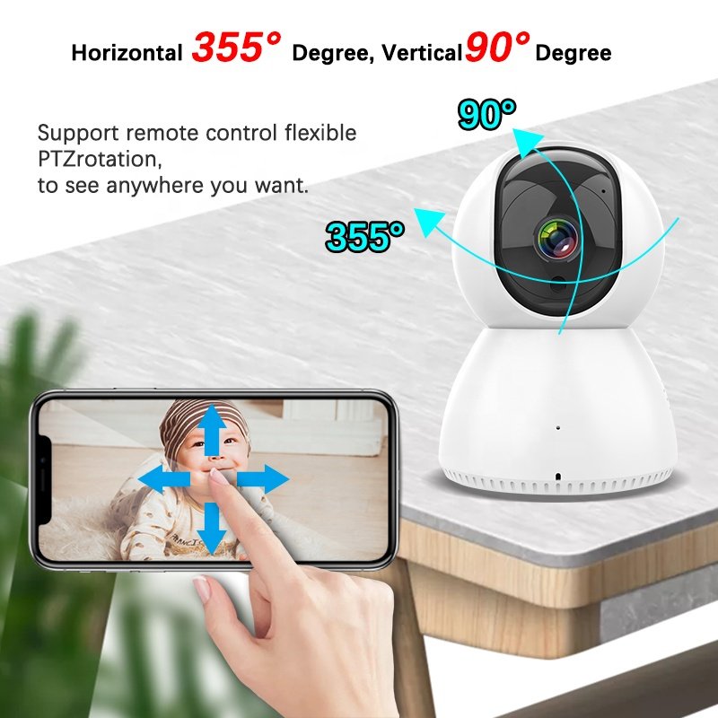 Wi-Fi Indoor CCTV camera Smart Home Mini Camera with Night Vision 2-Way Audio Works with Alexa & the Google