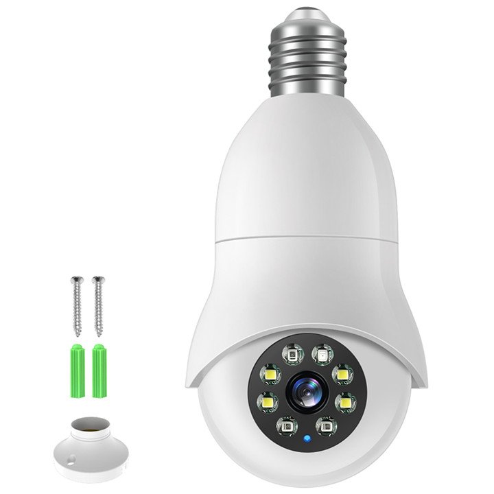 In stock 2MP Indoor Light Bulb Camara Wireless Night Vision CCTV 360 Degree Panoramic Wifi E27 Bulb Socket PTZ Network Camera