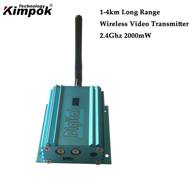 UHF 2000mW Long Distance Wireless Video Audio Transmitter 12 Channels Analogue Security Sender 2.4Ghz Analog Transmitter