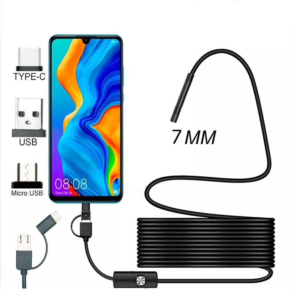 7 mm Endoscope camera Android PC USB Type C Interface camera endoscope for cars mini Camera probe HD1080p Sewer Waterproof IP67