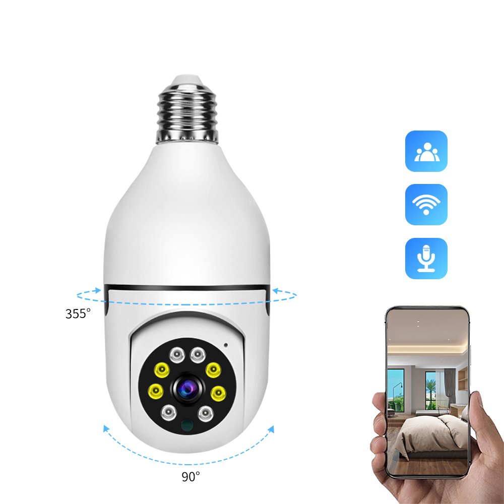 E27 Wifi Camera Wireless Lamp Head Monitoring Camera With 360 Degree Panoramic Intelligent HD Bulb Lamp WiFi Light Bulb Camera