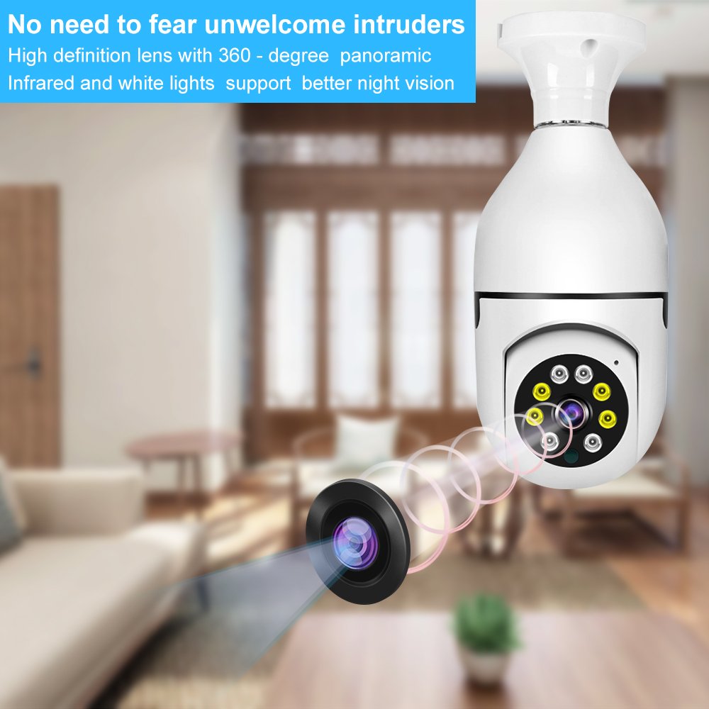 E27 Wifi Camera Wireless Lamp Head Monitoring Camera With 360 Degree Panoramic Intelligent HD Bulb Lamp WiFi Light Bulb Camera
