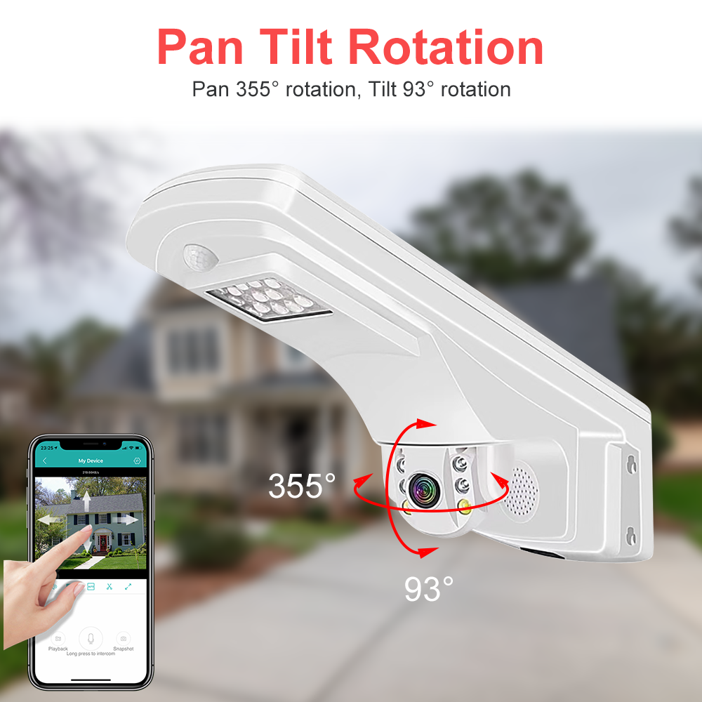 2024 hot sell Jortan 5MP 5x zoom CCTV Solar 4G wifi Street lamp Ptz Camera Motion Detection Two Way Audio Solar Cctv Camera