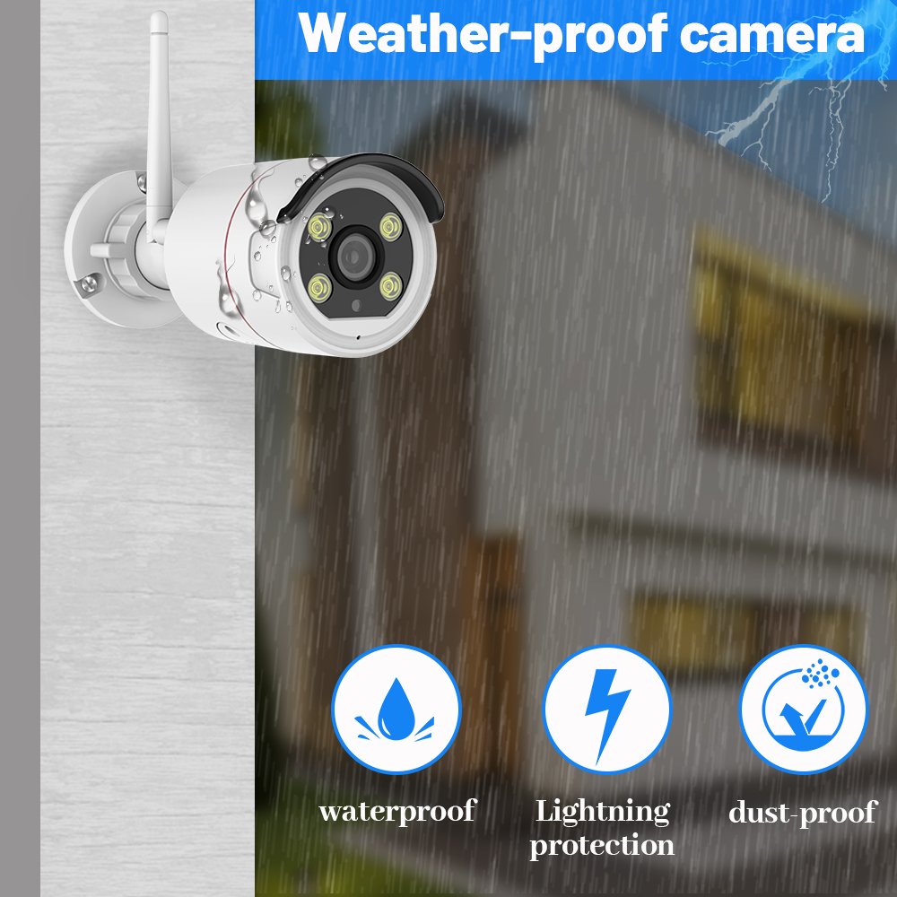 WESECUU 16CH WIFI NVR Kit 3MP wireless cctv video cameras de seguridad wireless security camera system