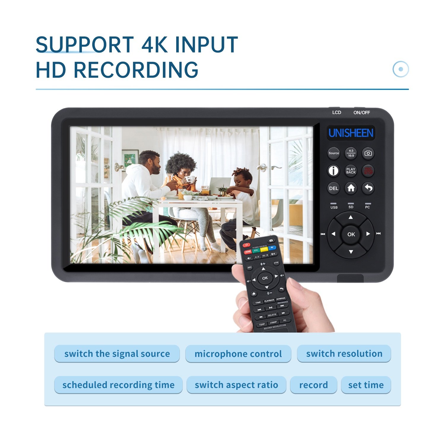 Unisheen UR500A StandAlone Endoscope Switchable Video Recorder VGA DVI HDMI YPbPr S-video RCA Camera 4K Capture Box Recorder