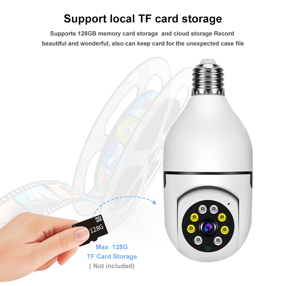 Yida V380 Mini Bulb PTZ Indoor CCTV IP Camera Dual Light PRO Wireless Security Home Use CMOS Baby-friendly Easy Wifi Connection