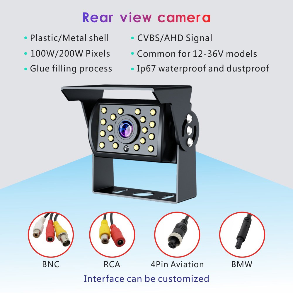 Factory Direct Sale Night Vision Rear View Backup Reverse Camera for Cars 12V 24V IP69 Waterproof LED IR Digital Analog Cameras