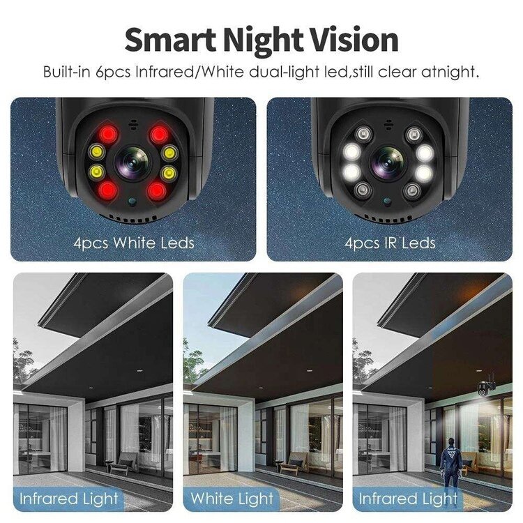 Haishaman 8MP WIFI Outdoor Security IP Baby Monitor Network Camera with Night Vision and Motion Detection for Home and Business