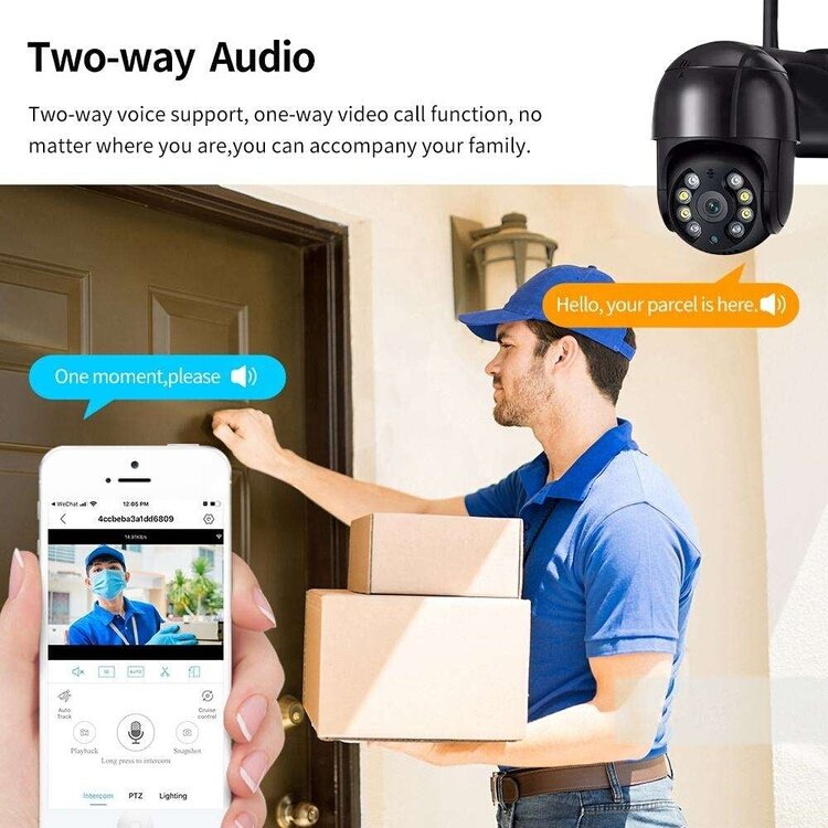 Haishaman 8MP WIFI Outdoor Security IP Baby Monitor Network Camera with Night Vision and Motion Detection for Home and Business
