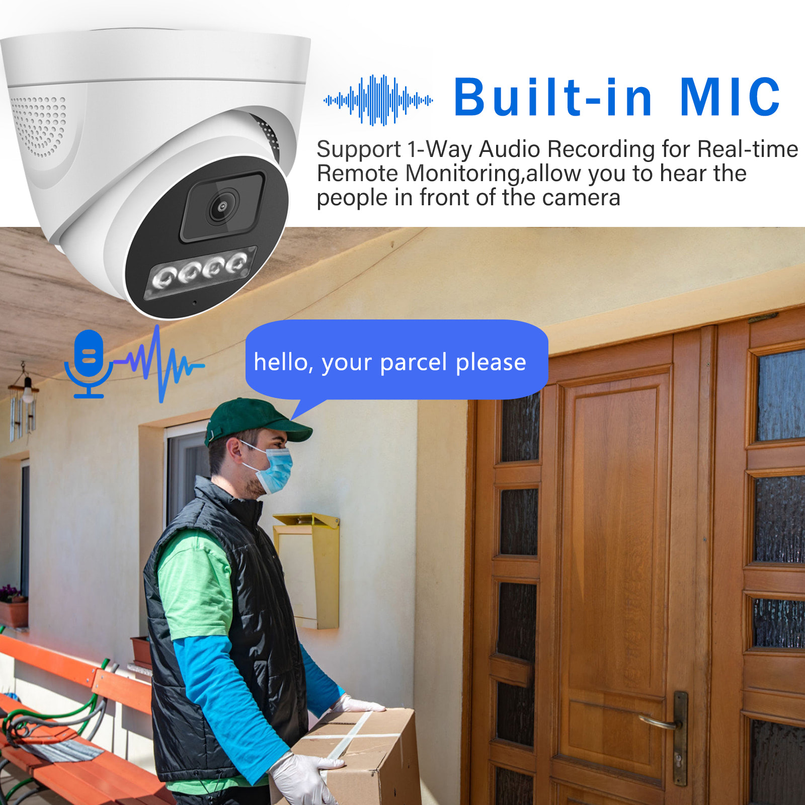 Indoor Security Camera Support NVR Dual Light Sourcing IP Network Camera AI Human Detect Dome Smart IR POE Camera