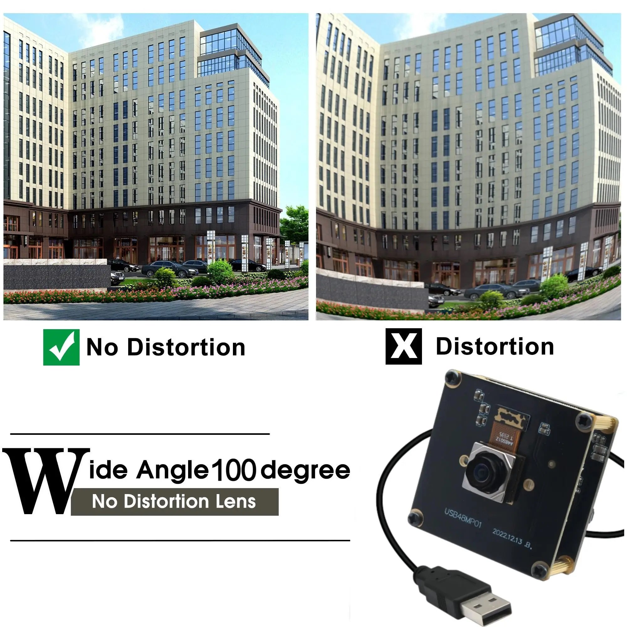 ELP 48MP Autofocus Lens 100 Degree USB Camera Module HD 8000x6000 Webcam Free Driver Mini Camera for Printing, QR Code Scanner