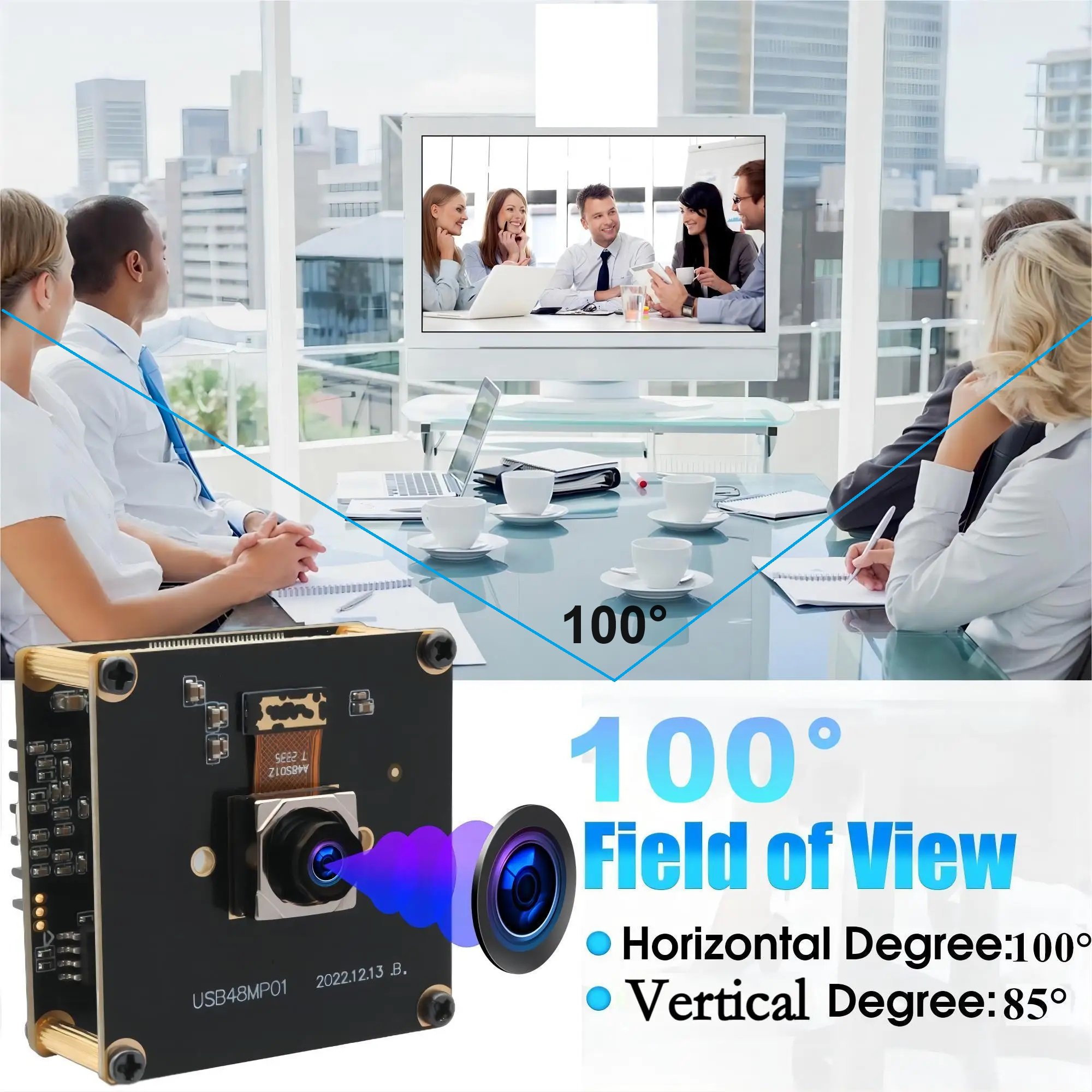 ELP 48MP Autofocus Lens 100 Degree USB Camera Module HD 8000x6000 Webcam Free Driver Mini Camera for Printing, QR Code Scanner
